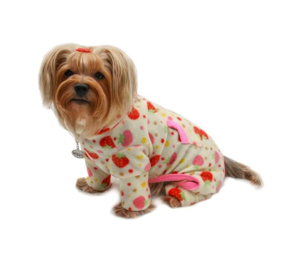 Yellow - Yummy Strawberry Fleece Turtleneck Pajamas - XL