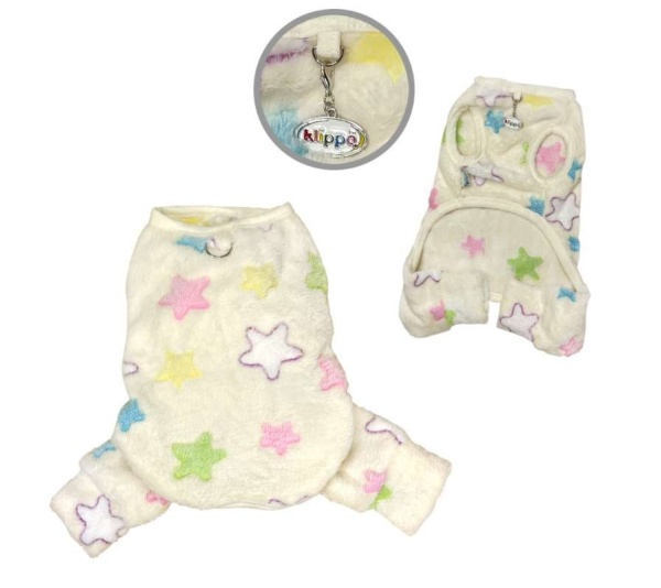 Yellow - Ultra Plush Colorful Stars Front Sleeveless Pajamas - XL