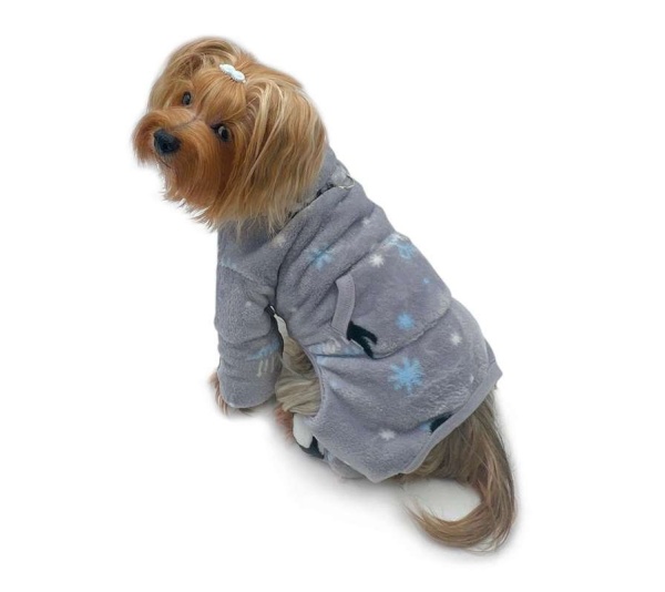 Gray - Ultra Thick Plush Penguins Turtleneck Pajamas  - XL