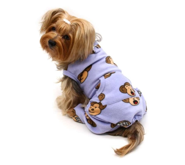 Lavender - Silly Monkey Front Sleeveless Fleec Pajamas - S