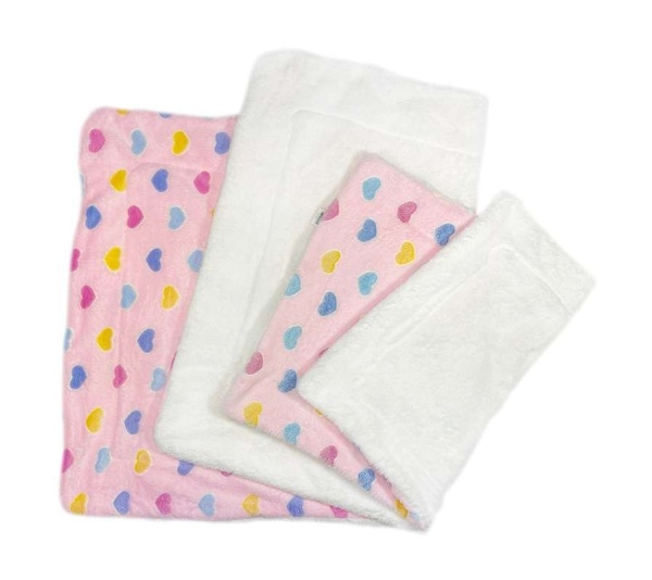 Pink - Ultra Plush Colorful Hearts Blanket - 30" x 20"
