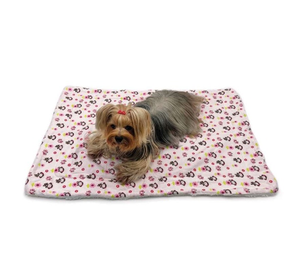 Pink - Girly Monkey Flannel/Plush Blanket - 30" x 20"