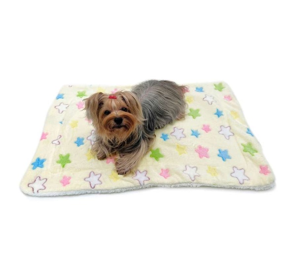 Yellow - Ultra Plush Colorful Stars Blanket - 30" x 20"