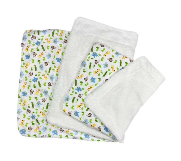 White - Zoo Animals Flannel/Plush Blanket - 50" x 30"