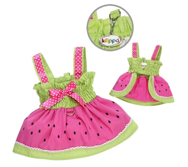 Pink/Lime - Juicy Watermelon Sundress with Large D-ring - XS
