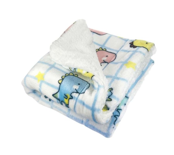 White - Ultra Plush Colorful Dinosaurs Blanket - 30" x 20"
