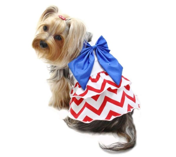 Red/White/Blue - Patriotic Red/White/Blue Large Bow Sundress - XS
