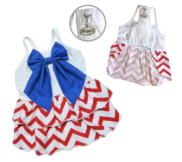 Red/White/Blue - Patriotic Red/White/Blue Large Bow Sundress - M