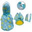 Blue - Clear View Happy Sunshine Raincoat with Fleece Lining and Detachable Hood - S