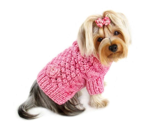 Pink - Pink Bobble Stitch Turtleneck Hand Knitted Sweater - XL
