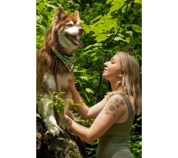 Magical Fern Forest Dog Bandana - M/L - 27in x 13in