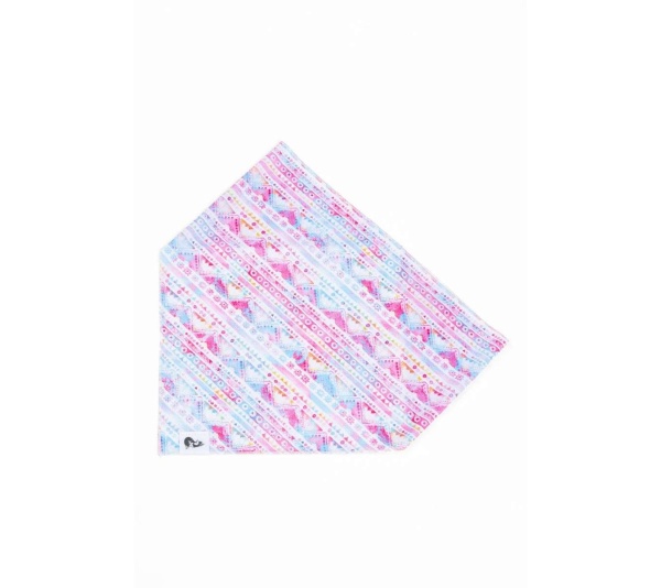 Pink and Blue Tribal Dog Bandana - M/L - 27in x 13in