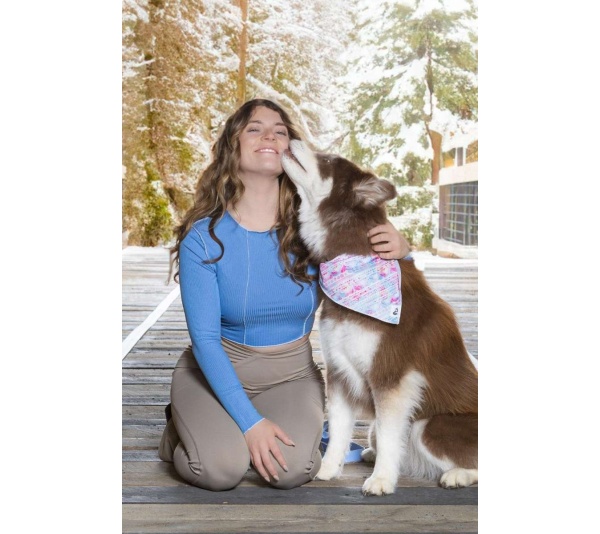 Pink and Blue Tribal Dog Bandana - XL - 35in x 17in