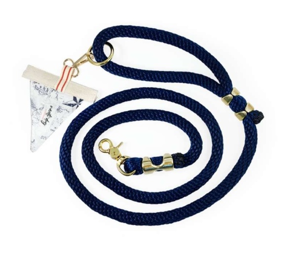 Carta Marina Light Vintage Nautical Toile Premium Rope Leash