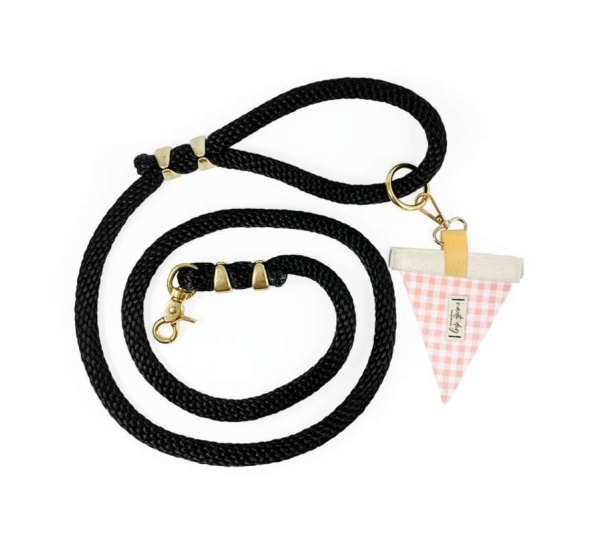 Gingham Pink Summer Plaid Check Premium Leash