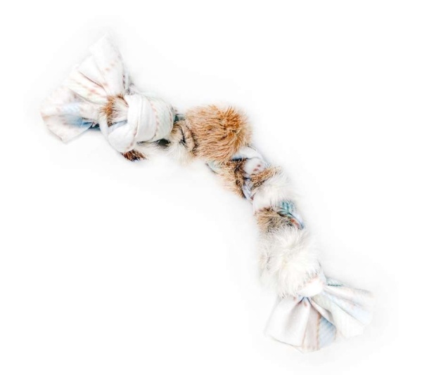 Natural Rabbit and Fleece Braided Tug