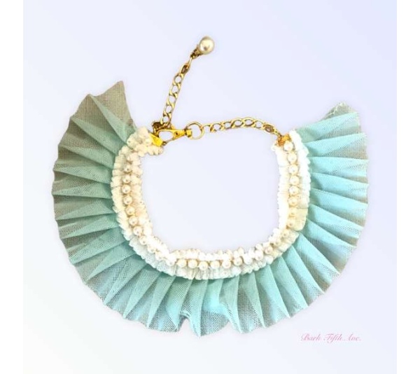 BLUE - Pearl Neck Ruff - Medium