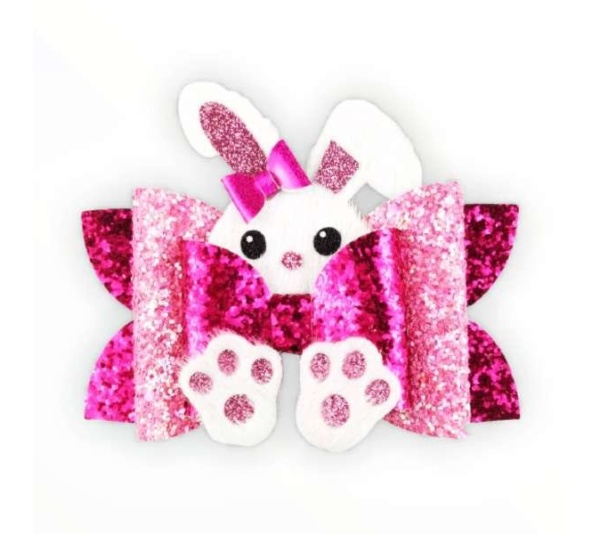 Peekaboo Bunny Bow Hair Clip