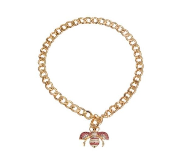 Pink Bee Toggle Necklace - Small