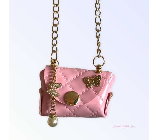 Pink Quilted Butterfly Pick-Up Bag