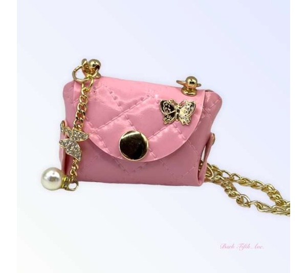 Pink Quilted Butterfly Pick-Up Bag