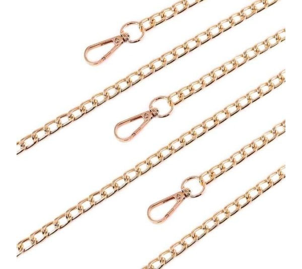 Pink Rhinestone & Gold Metal Lead