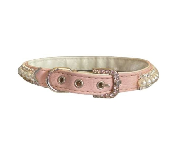 PINK - Pretty in Pink Pearl and Rhinestone Collar - 10''