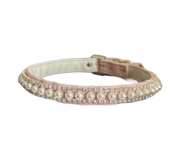 PINK - Pretty in Pink Pearl and Rhinestone Collar - 14