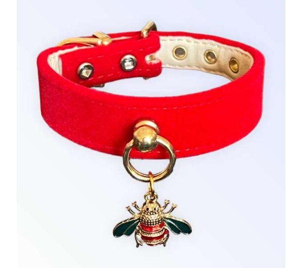 Red Velvet Bee Collar - 20"