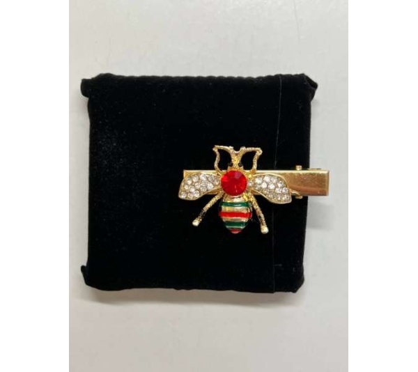 Black and Red - Rhinestone Bumble Bee Hair Clips