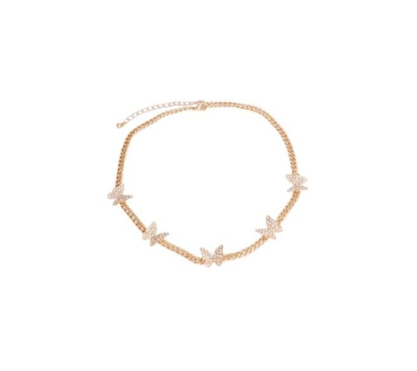 Rhinestone Butterfly Necklace - Small