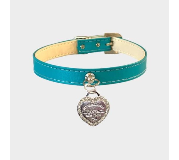 Rhinestone Heart Sniffany Dog Collar - 18"