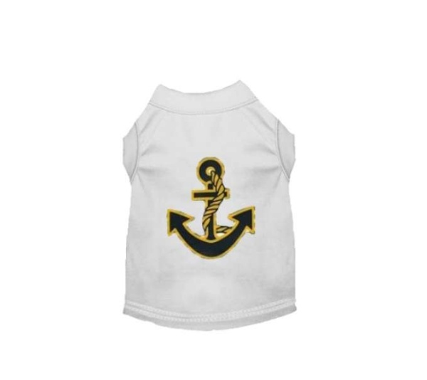 WHITE - Sailor Boy Dog Tank - X Small