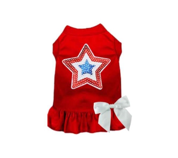 RED - Sequin Star Dress/Tee - Small
