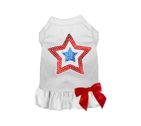 WHITE - Sequin Star Dress/Tee - Medium