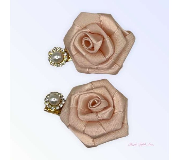 Silk & Pearl Florette Hair Clips