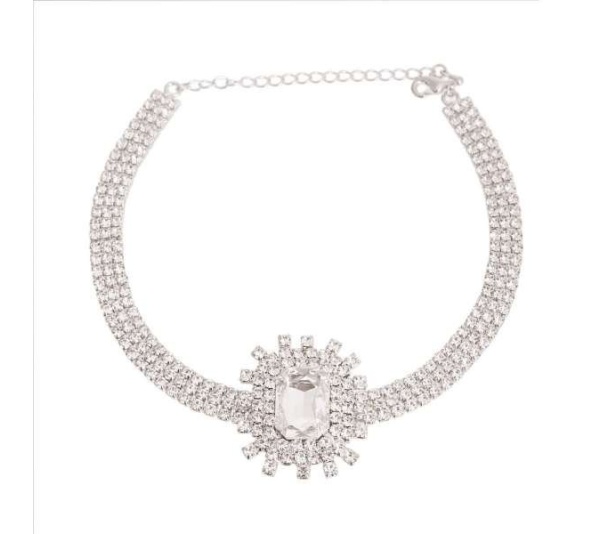 Silver Rectangle Burst Stone - X Small