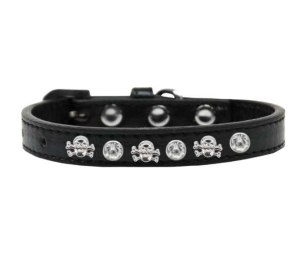 black - Skull Studded Collar - 14"