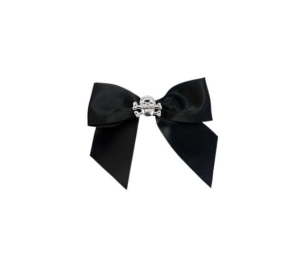 Black - Skull Studded Hair Bow
