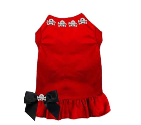 RED - Skull Studded Dress - Large