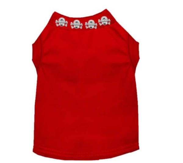 RED - Skull Studded Tee - Small