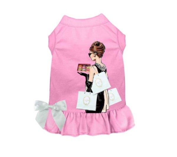 PINK - Sniffany & Macaroons, Please- Dog Dress - X Small