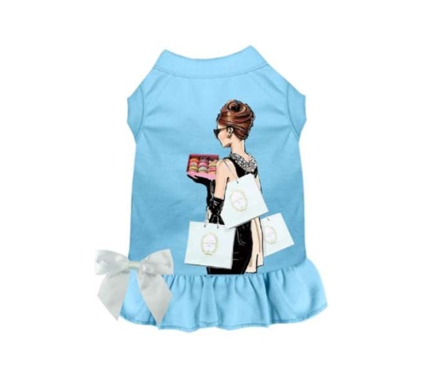 BLUE - Sniffany & Macaroons, Please- Dog Dress - Large