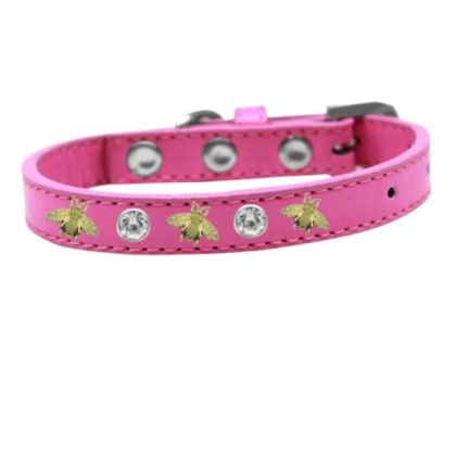 pink - Studded Bee Collar - 16"
