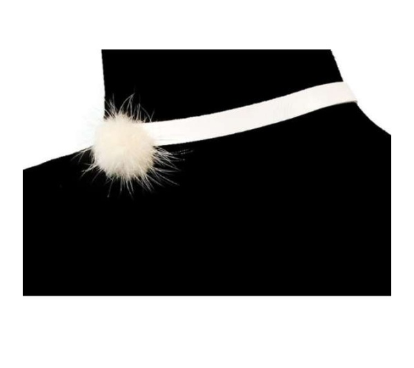 IVORY - Suede Pom Pom Necklace - Small