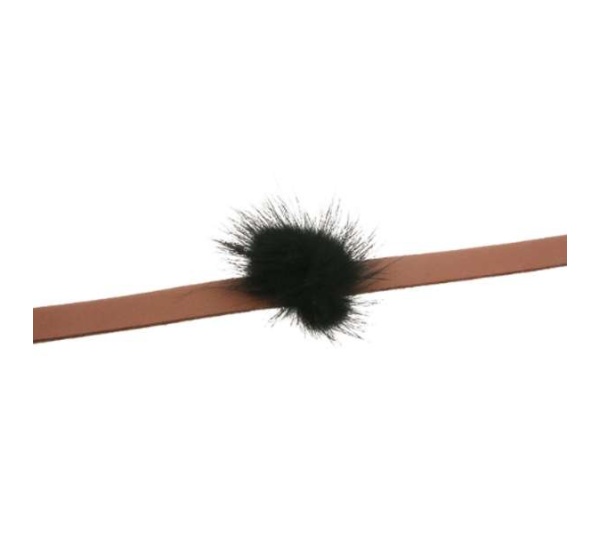 TAN - Suede Pom Pom Necklace - Large