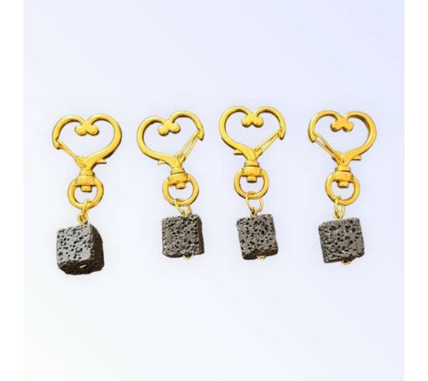 The Black Volcanic Diffuser Collar Charm