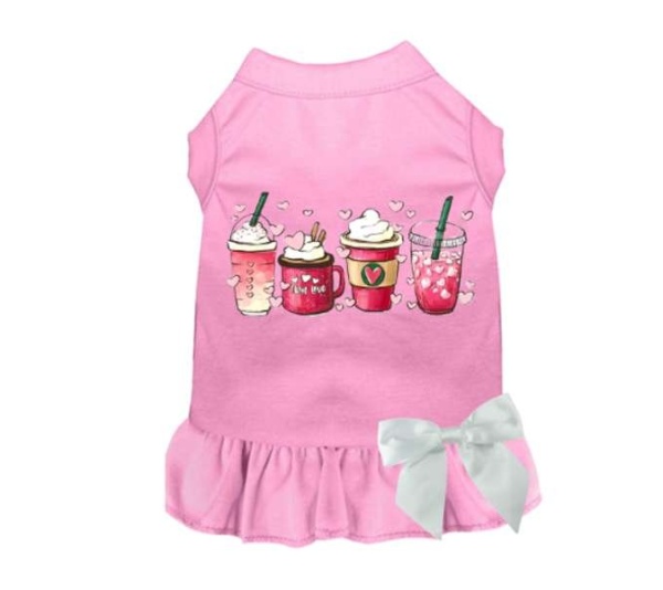 PINK - Valentine's Day Fun Dog Dress - Medium