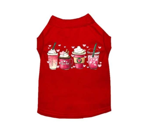 RED - Valentine's Day Fun Dog Shirt - Medium