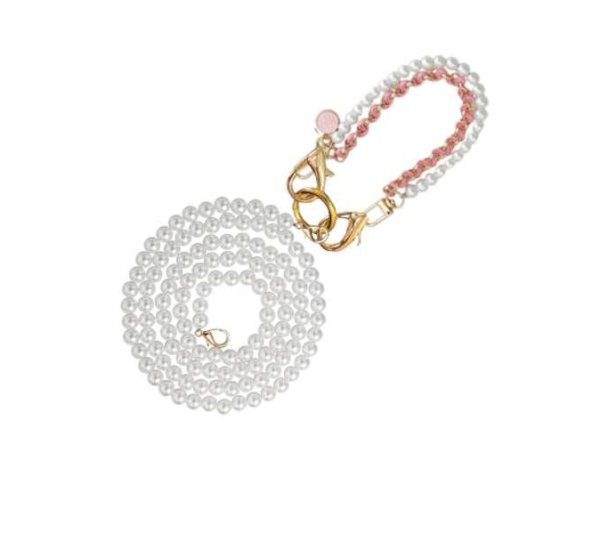 White - Double Layer Pearl & Chain Lead